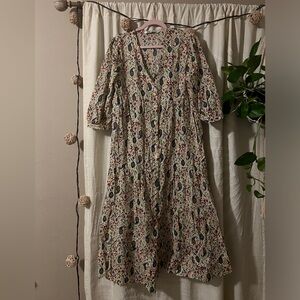 COPY - NWOT Zara cream boho print midi dress